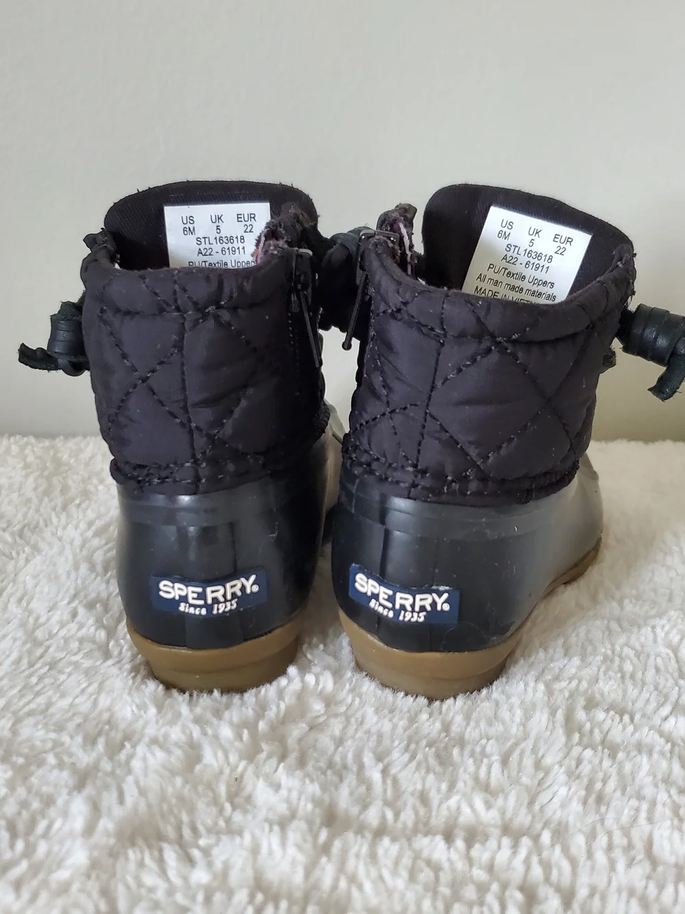 Sperry Kids Black Duck Boots